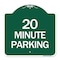 Signmission Designer Series Sign-20 Minute Parking, Green & White Aluminum Sign, 18" x 18", GW-1818-24493 A-DES-GW-1818-24493 - alternate 1